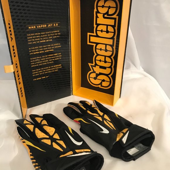 Nike pittsburgh steelers vapor jet 2.0 team authentic series gloves Clearance